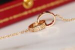 [Eternal Jewelry]LOVE NECKLACE PINK GOLD AND SILVER - Image 4