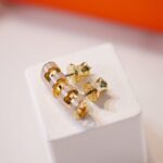 [Eternal Jewelry]MINI POP H GOLD EARRINGS GREY - Image 5