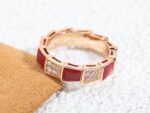 [Eternal Jewelry]SERPENTI RING PINK GOLD CARNELIAN DIAMOND PAVED 4MM - Image 5