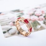 [Eternal Jewelry]SERPENTI RING PINK GOLD CARNELIAN DIAMOND PAVED 4MM - Image 6