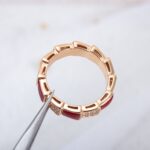 [Eternal Jewelry]SERPENTI RING PINK GOLD CARNELIAN DIAMOND PAVED 4MM - Image 7