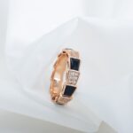 [Eternal Jewelry]SERPENTI RING PINK GOLD BLACK MOP DIAMOND PAVED 4MM - Image 3