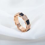 [Eternal Jewelry]SERPENTI RING PINK GOLD BLACK MOP DIAMOND PAVED 4MM - Image 4