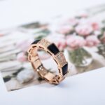 [Eternal Jewelry]SERPENTI RING PINK GOLD BLACK MOP DIAMOND PAVED 4MM - Image 9