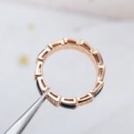 [Eternal Jewelry]SERPENTI RING PINK GOLD BLACK MOP DIAMOND PAVED 4MM - Image 10