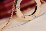 [Eternal Jewelry]LOVE NECKLACE 16MM 6 DIAMONDS PINK GOLD - Image 5