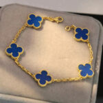 [Eternal Jewelry]CLOVER 5 MOTIFS BLUE AGATE BRACELET - Image 5