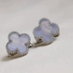 [Eternal Jewelry]CLOVER MEDIUM 1 MOTIFS  WHITE MOP EARRINGS SILVER - Image 5