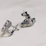 [Eternal Jewelry]CLOVER MEDIUM 1 MOTIFS  WHITE MOP EARRINGS SILVER - Image 6
