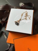 [Eternal Jewelry]CONSTANCE BLACK PEDANT PINK GOLD NECKLACE - Image 5