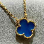 [Eternal Jewelry]CLOVER 15MM BLUE AGATE NECKLACE - Image 5