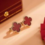 [Eternal Jewelry]CLOVER MEDIUM 1 MOTIFS CARNELIAN  EARRINGS - Image 3