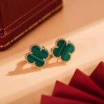 [Eternal Jewelry]CLOVER MEDIUM 1 MOTIFS MALACHITE  EARRINGS - Image 8