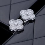 [Eternal Jewelry]CLOVER 1 MOTIFS DIAMOND STUD EARRINGS SILVER - Image 5