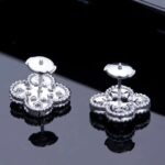 [Eternal Jewelry]CLOVER 1 MOTIFS DIAMOND STUD EARRINGS SILVER - Image 7