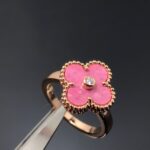 [Eternal Jewelry]CLOVER RHODONITE ROSE GOLD RING - Image 3