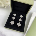 [Eternal Jewelry]CLOVER 3 MOTIF DIAMOND SILVER DROP EARRINGS - Image 2