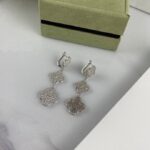 [Eternal Jewelry]CLOVER 3 MOTIF DIAMOND SILVER DROP EARRINGS - Image 5