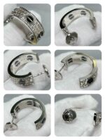 [Eternal Jewelry]LOVE CERAMIC DIAMOND PAVED SILVER EARRINGS - Image 9