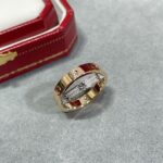 [Eternal Jewelry]LOVE PINK GOLD SILVER DIAMOND DOUBLE RING