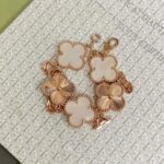 [Eternal Jewelry]CLOVER BRACELET 5 MOTIF WHITE MOP PINK GOLD - Image 3
