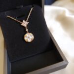 [Eternal Jewelry]STAR AND SUN WHITE MOP 2 MOTIF PINK GOLD NECKLACE - Image 3