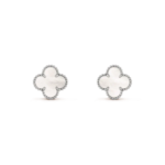 [Eternal Jewelry]CLOVER MEDIUM 1 MOTIFS  WHITE MOP EARRINGS SILVER - Image 2