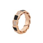 [Eternal Jewelry]SERPENTI RING PINK GOLD BLACK MOP DIAMOND PAVED 4MM - Image 2