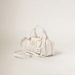 Arcadie Matelassé Large Soft Lamb Leather Handbag White - Image 3