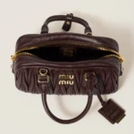 Arcadie Matelassé Small Soft Lamb Leather Handbag Shrubby Oak Color - Image 2