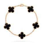 [Eternal Jewelry]CLOVER  5 MOTIFS BLACK ONYX BRACELET - Image 2