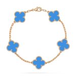 [Eternal Jewelry]CLOVER 5 MOTIFS BLUE AGATE BRACELET - Image 2