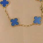 [Eternal Jewelry]CLOVER 5 MOTIFS BLUE AGATE BRACELET - Image 6