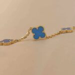 [Eternal Jewelry]CLOVER 5 MOTIFS BLUE AGATE BRACELET - Image 8