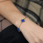 [Eternal Jewelry]CLOVER 5 MOTIFS BLUE AGATE BRACELET - Image 9