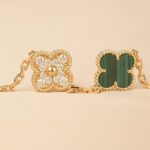 [Eternal Jewelry]CLOVER  5 MOTIF MALACHITE DIAMOND BRACELET - Image 6
