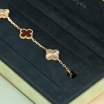 [Eternal Jewelry]CLOVER  5 MOTIFS CARNELIAN GOLD BRACELET - Image 6