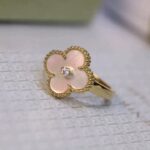 [Eternal Jewelry]CLOVER PINK MOP RING GOLD DIAMOND - Image 4
