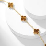 [Eternal Jewelry]CLOVER 10 MOTIFS TIGER EYE NECKLACE - Image 4