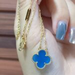 [Eternal Jewelry]CLOVER 15MM BLUE AGATE NECKLACE - Image 9