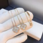 [Eternal Jewelry]CLOVER 15MM DIAMOND WHITE FRITILLARIA NECKLACE - Image 4