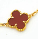 [Eternal Jewelry]CLOVER  5 MOTIFS CARNELIAN GOLD BRACELET - Image 8