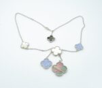 [Eternal Jewelry]CLOVER MOP CHALCEDONY NECKLACE SILVER 6 MOTIF - Image 4