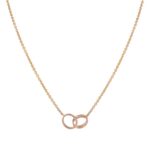 [Eternal Jewelry]LOVE NECKLACE DOUBLE RING PINK GOLD