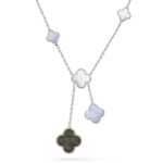 [Eternal Jewelry]CLOVER MOP CHALCEDONY NECKLACE SILVER 6 MOTIF - Image 2