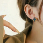 [Eternal Jewelry]CLOVER MEDIUM 1 MOTIFS  ONYX STUD EARRINGS - Image 5