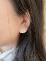[Eternal Jewelry]STAR BLOSSOM STUD EARRINGS PINK GOLD DIAMONDS - Image 3