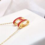 [Eternal Jewelry]HM CLIC RED ENAMEL GOLD NECKLACE - Image 5
