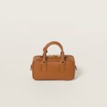 Arcadie Leather Small Handbag Cognac color - Image 2