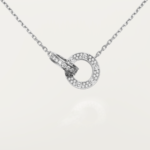 [Eternal Jewelry]LOVE 7.6MM NECKLACE ROSE GOLD AND SILVER  FULL DIAMOND - Image 7